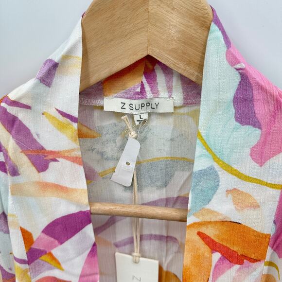 Z SUPPLY NWT Evereve Palm Multicolor Kimono Wrap // L - Picture 7 of 13